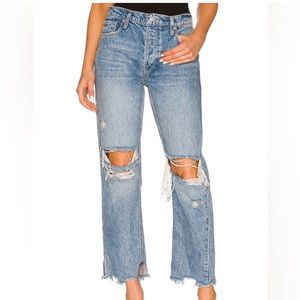 Free people tapered baggy boyfriend jeans size 29